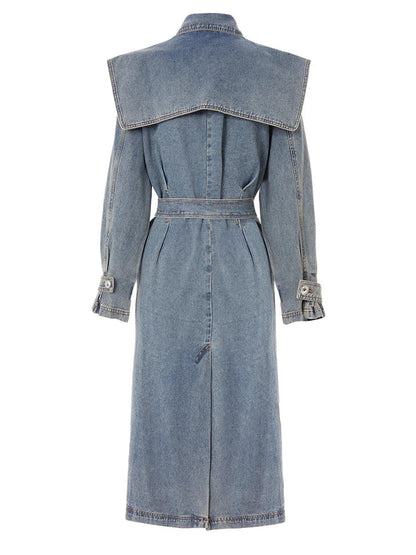 Denim Trench Coat Blue
