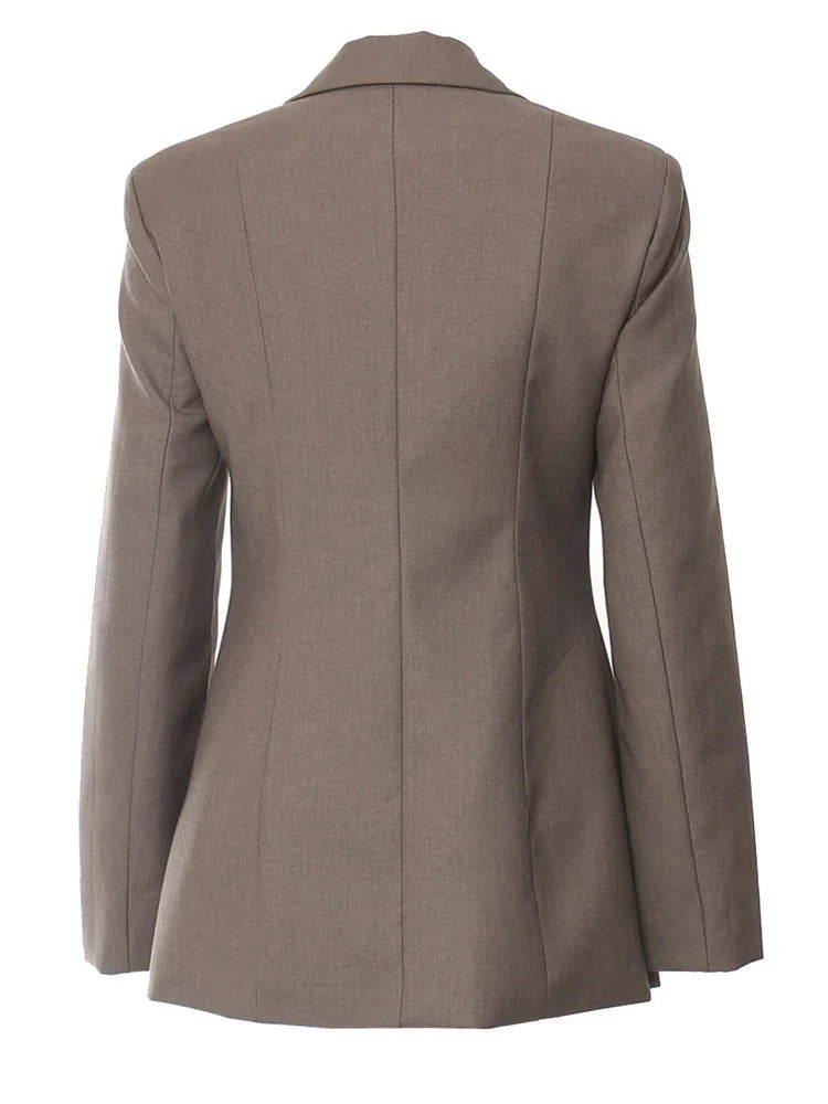 Hollow Out Blazer Brown