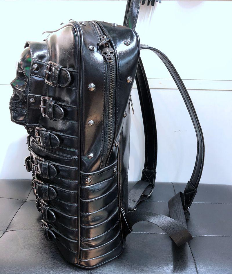 Skull Leather Backpack
