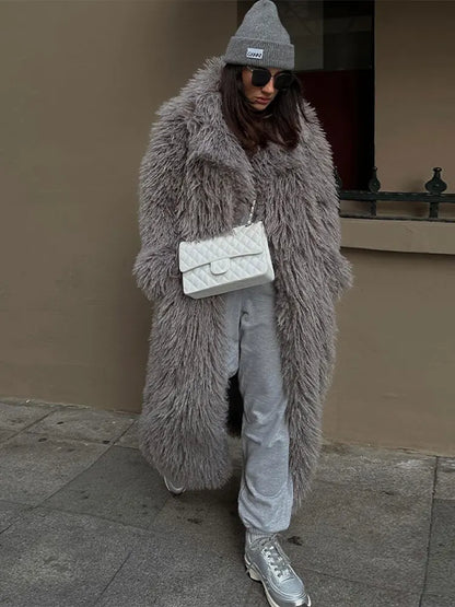 Fluffy Overcoat Gray