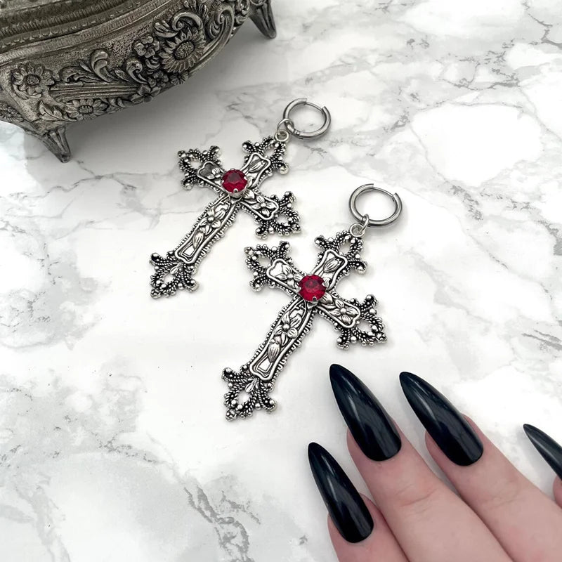 Gothic Cross Earrings