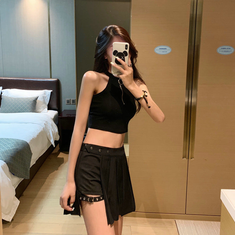 Mini Skirt With Leg Straps