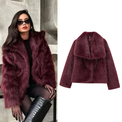 Fur Coat Burgundy