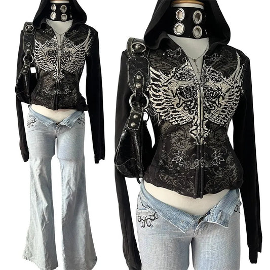 Gothic Hooded Pullover Black