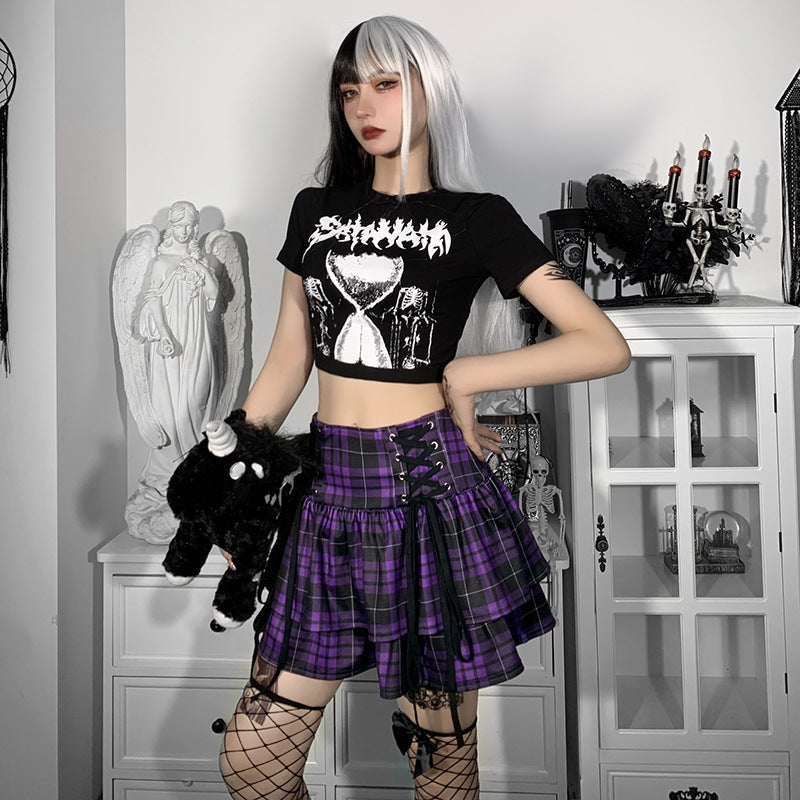 In Purple' Plaid Skirt