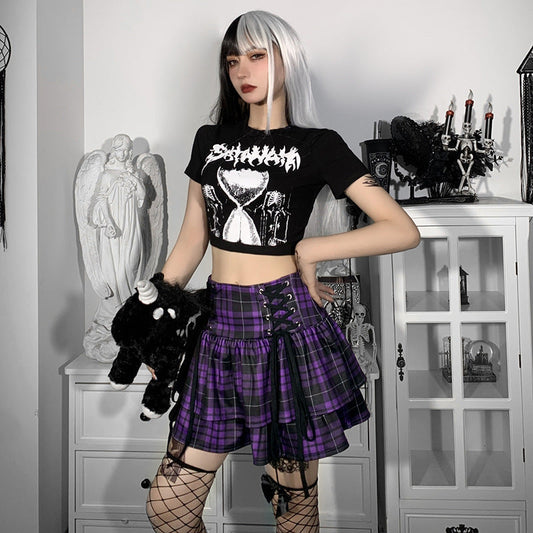 In Purple' Plaid Skirt