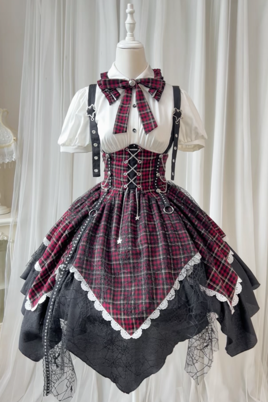 Gothic Academy Idol Lolita Strap Skirt + Shirt + Sleeves