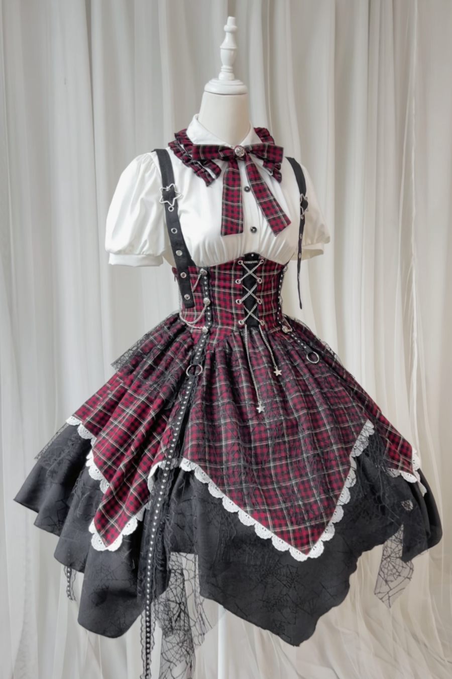 Gothic Academy Idol Lolita Strap Skirt + Shirt + Sleeves