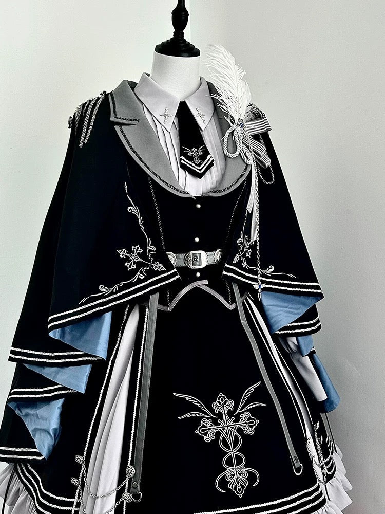 [reserved Product] Dark Knight Contract Blue Army Cloak Dress Suit
