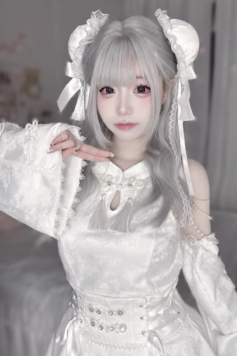 [reserved Item] Mine China Stand Top + Ruffle Pants + Accessories
