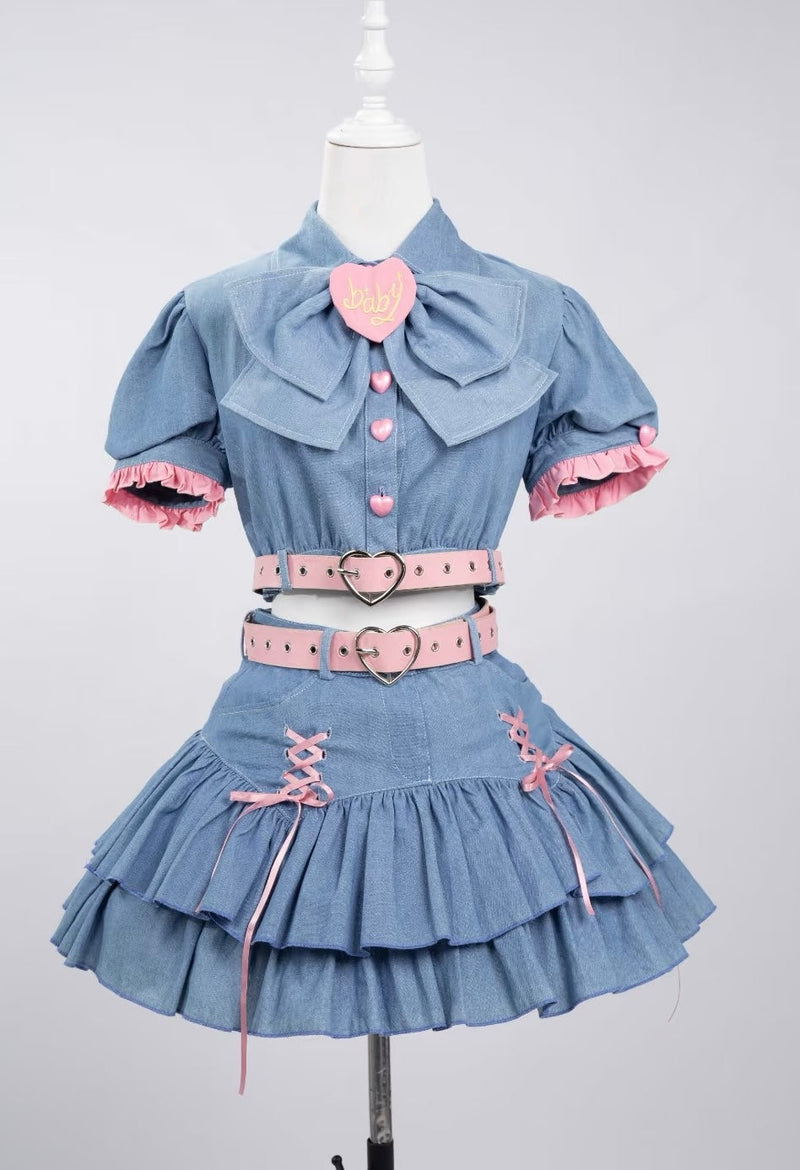 Y2k Sweet Girl Cosplay 4-piece Set