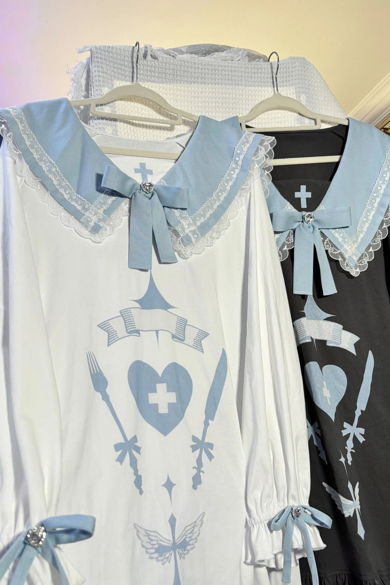 [angel Style] Subculture Big Collar Medium Dress