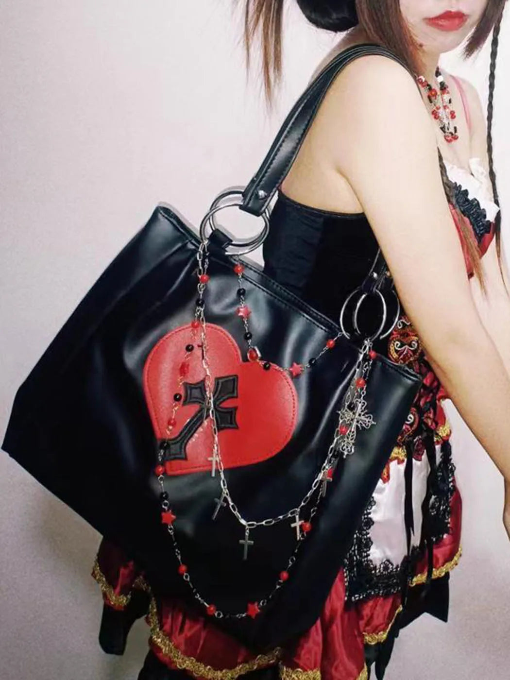 Gothic Leather Bag Black