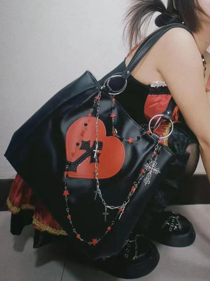 Gothic Leather Bag Black