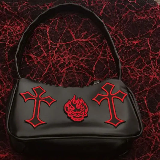 Gothic Leather Bag Black