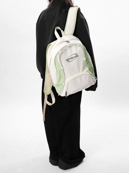 Piping Stitch Leather Pc Backpack