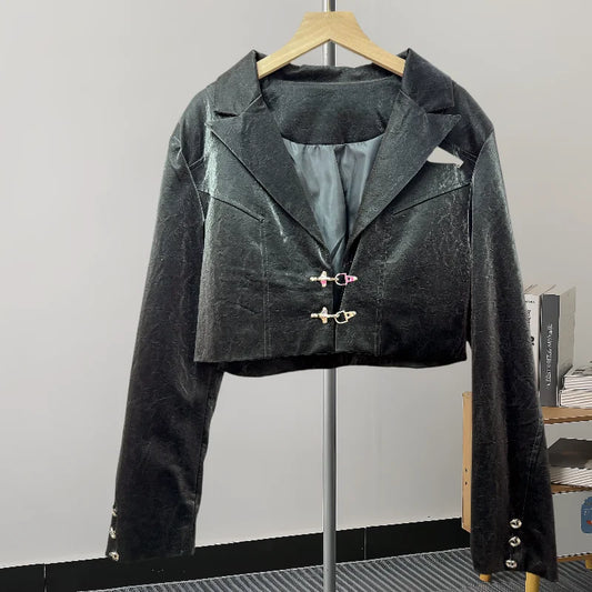 Cropped Leather Jacket