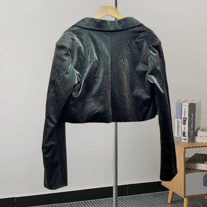 Cropped Leather Jacket