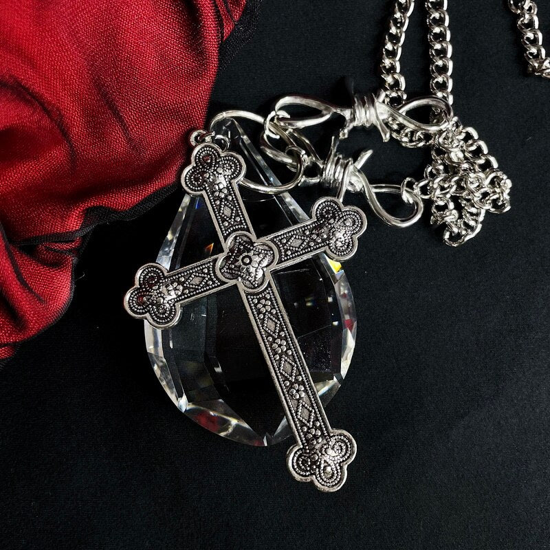 Pearl-cross Necklace Set