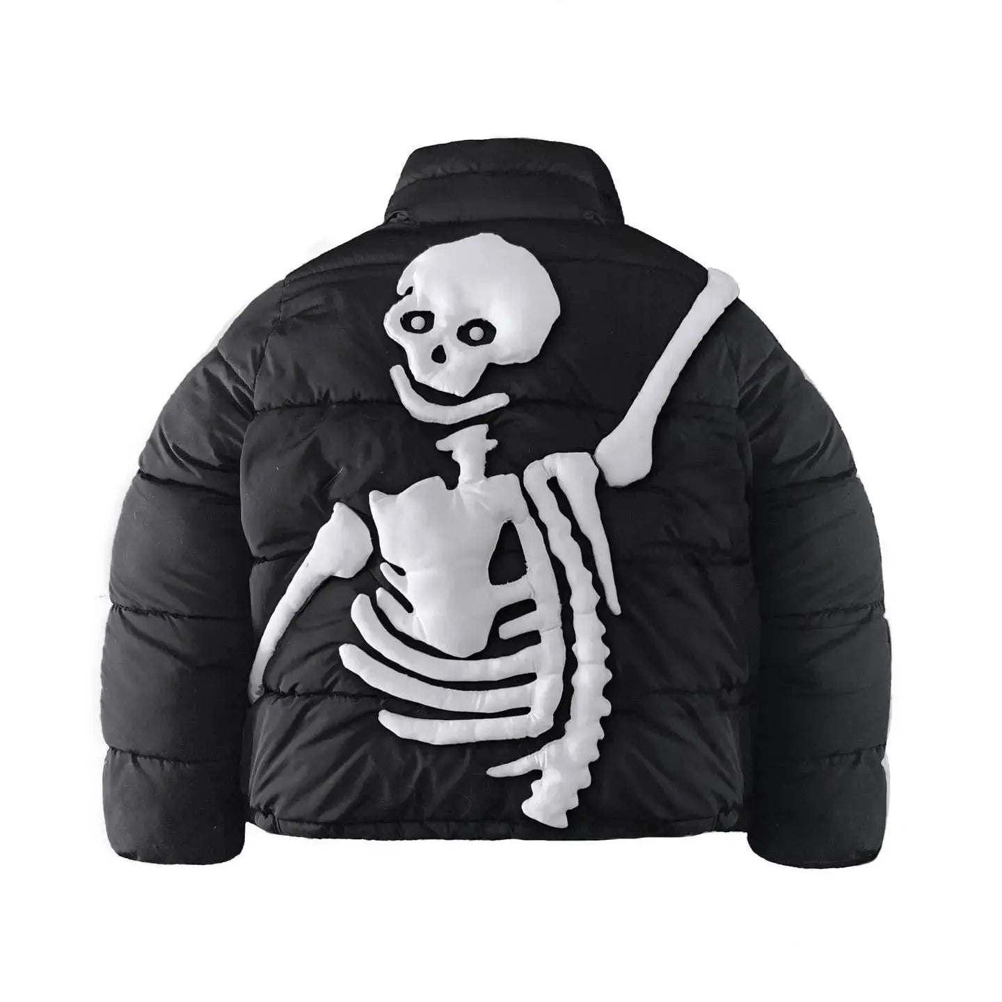Skeleton Puffer Jacket Black