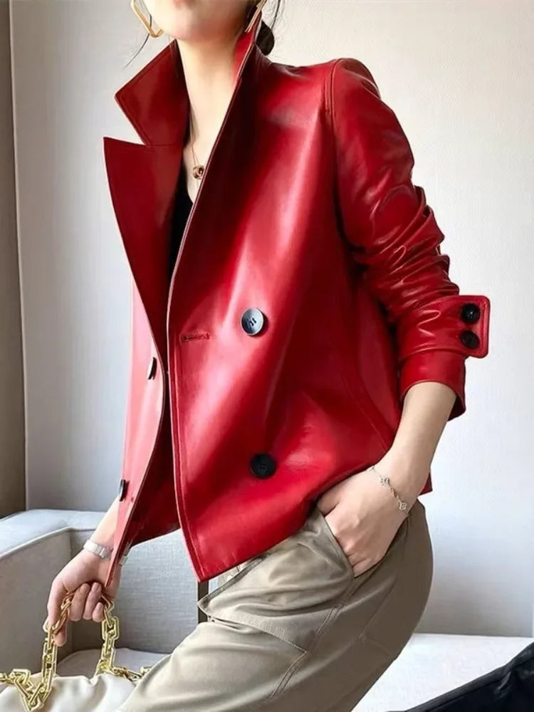 Leather Jacket Red