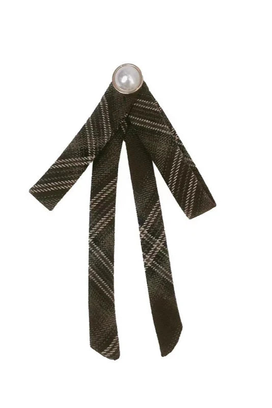 Retro Plaid Flared Dress + Ribbon Tie