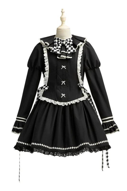 [pre-order] Marionette Lolita Jumper Skirt + Ruffle Collar Top + Flare Skirt + Lolita Dress