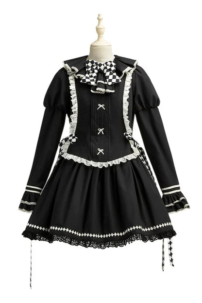 [pre-order] Marionette Lolita Jumper Skirt + Ruffle Collar Top + Flare Skirt + Lolita Dress