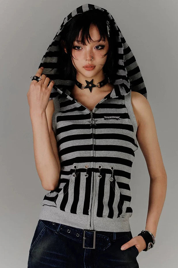 Retro Striped Rabbit Ear Tops