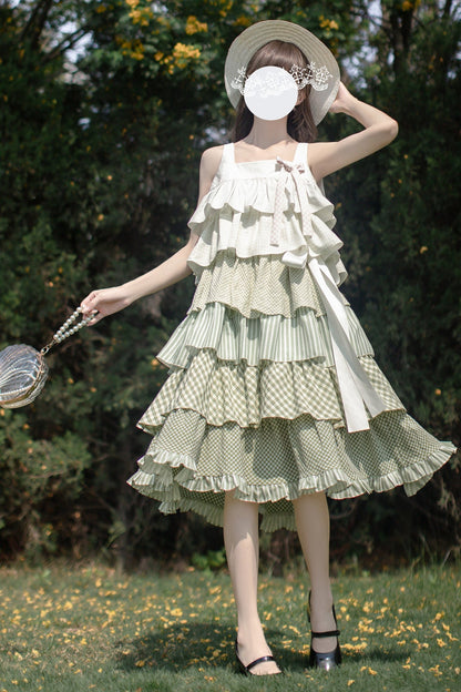 [pre-order] Tiered Ruffled Sleeveless Dress + Ribbon