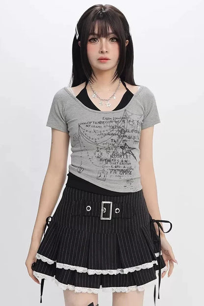 Star Print Y2k Top