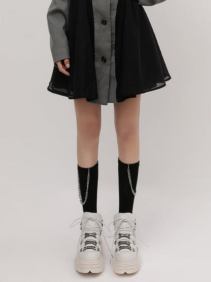 Dark Punk Retro Leather Metal Power Sole Sneaker Shoes
