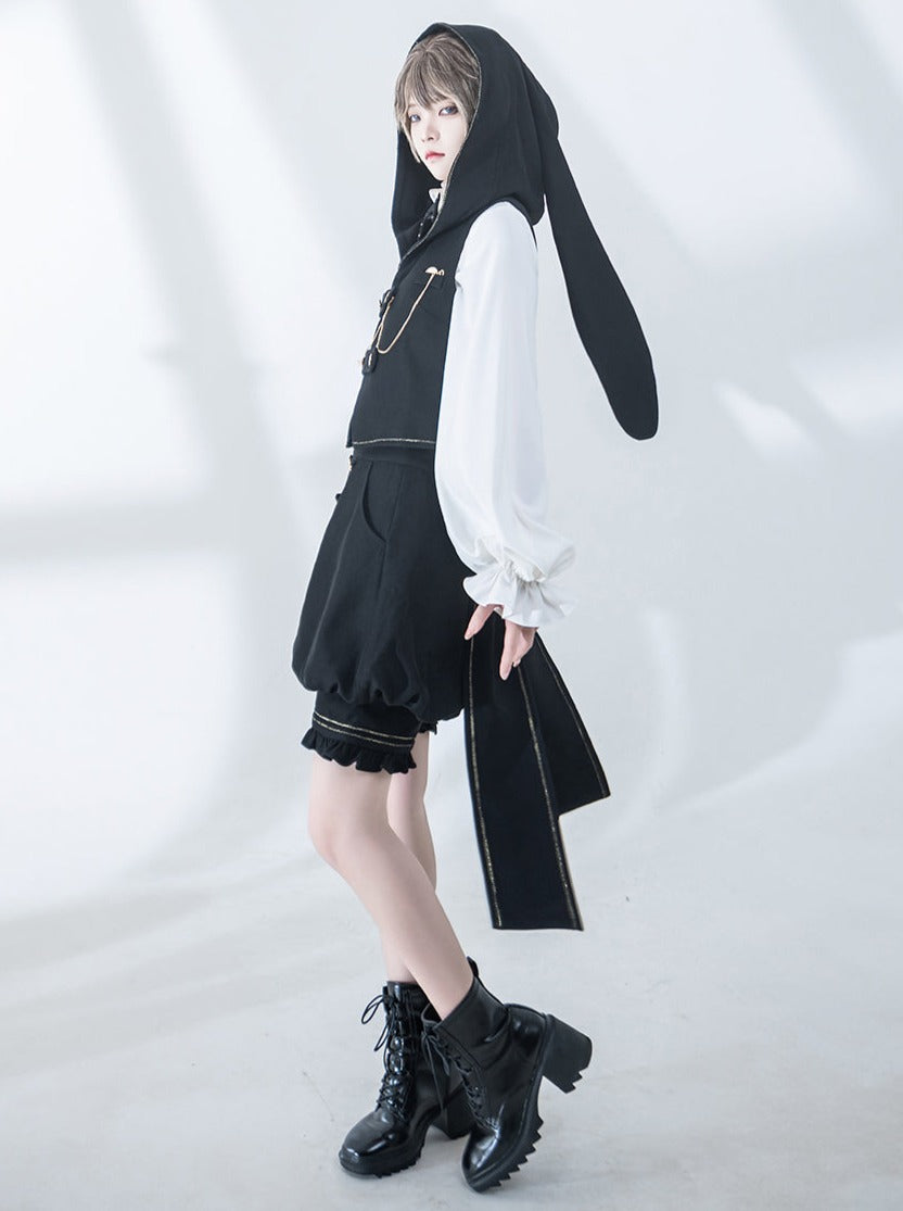 Dark Prince Hooded Cape + Rabbit Hooded Vest + Pumpkin Pants + Ruffle Shirt + Big Waist Ribbon [pre-order]