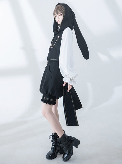 Dark Prince Hooded Cape + Rabbit Hooded Vest + Pumpkin Pants + Ruffle Shirt + Big Waist Ribbon [pre-order]