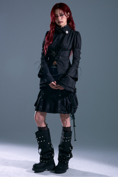 Gothic Lace Up Blouse