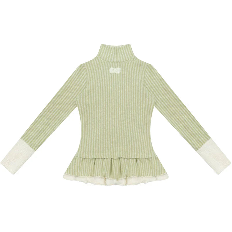 One-point Bow Peplum Top