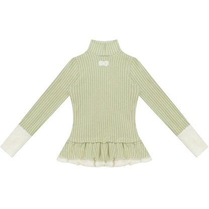 One-point Bow Peplum Top