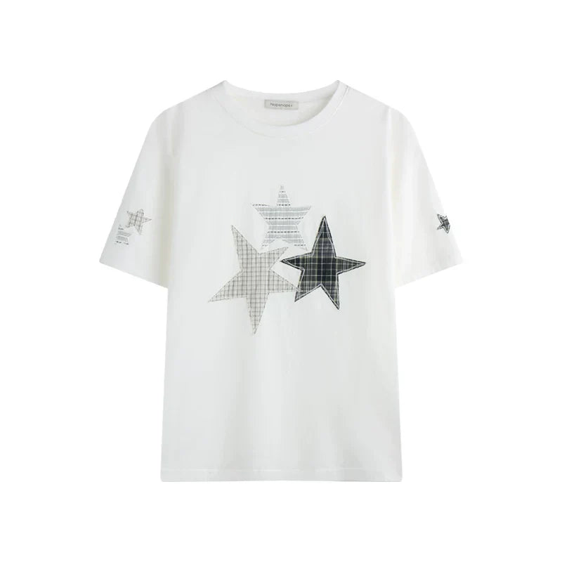 Star Patch Loose Y2k Top