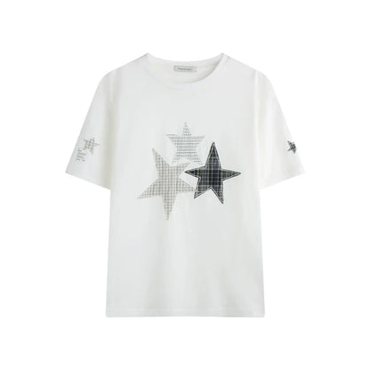 Star Patch Loose Y2k Top
