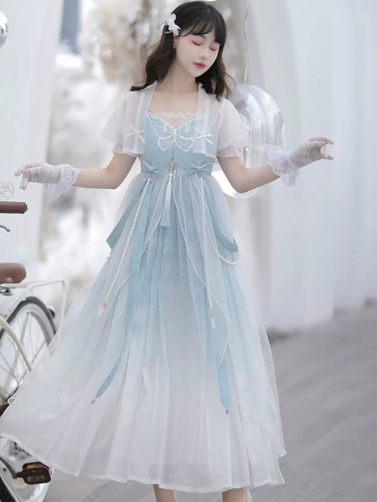 Fantasy Butterfly Lolita Chinese-style Gradient Dress Set