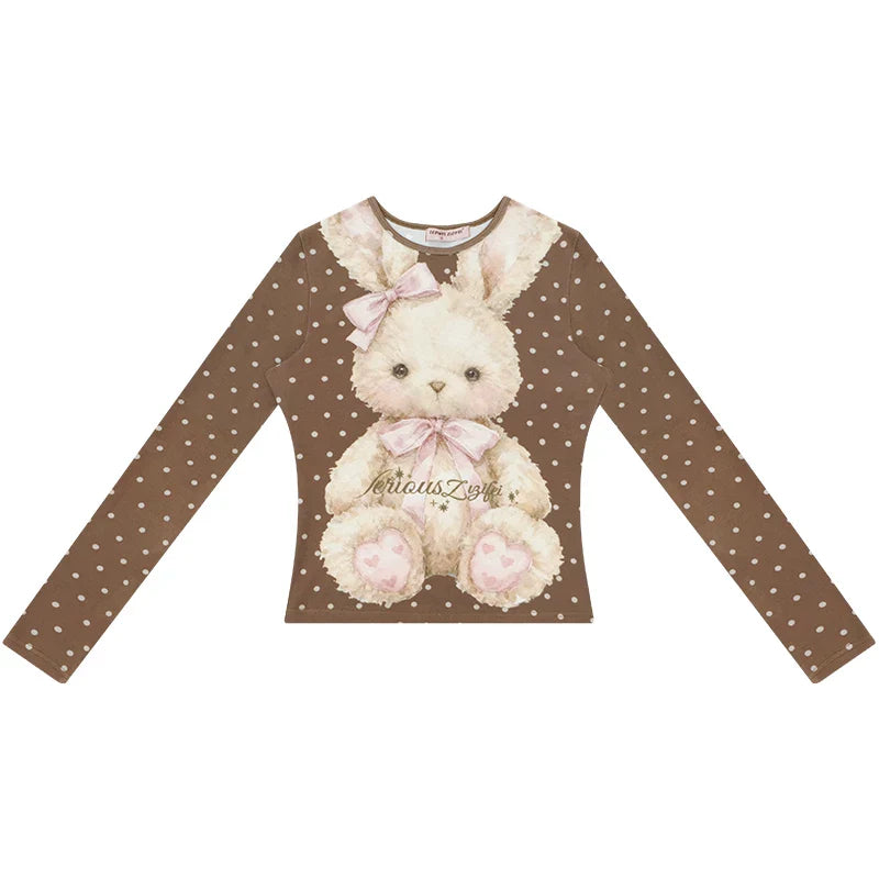 Dot Rabbit Print Top