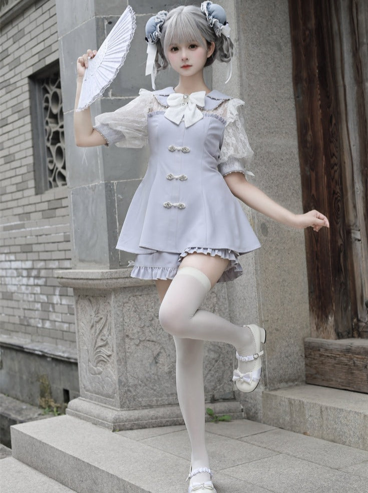 Subculture Dark Kawaii Chinese-style Sweet Top + Pants