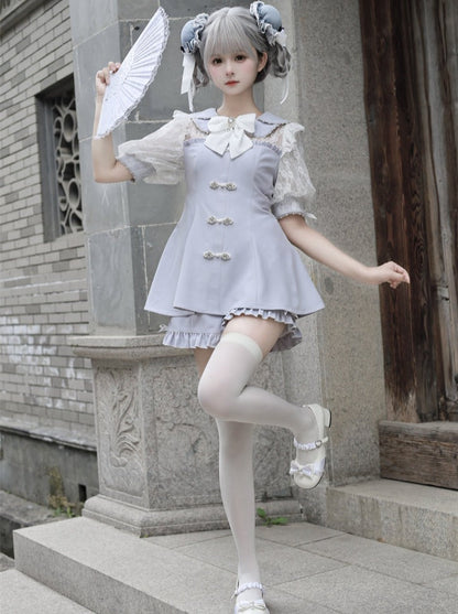 Subculture Dark Kawaii Chinese-style Sweet Top + Pants