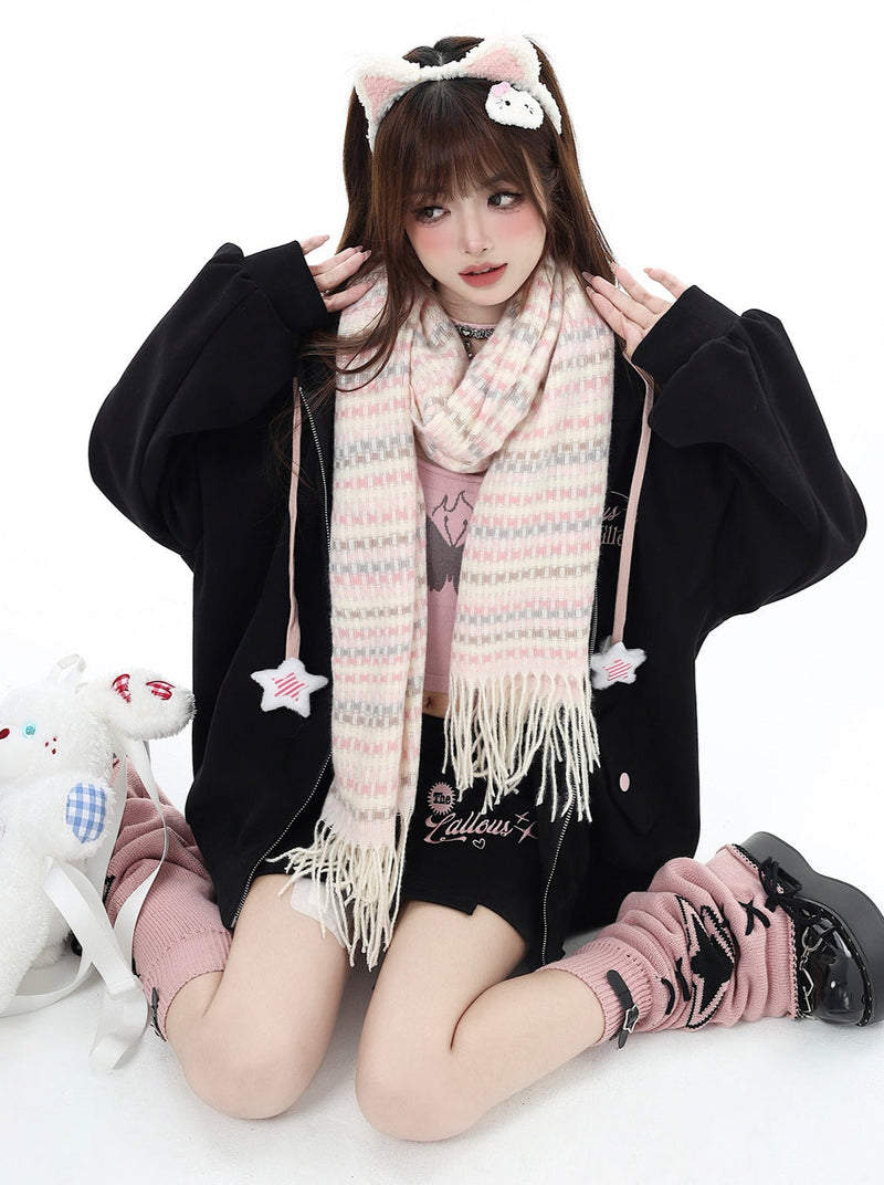 Small Hooded Zipper Hoodie + Tight Skirt