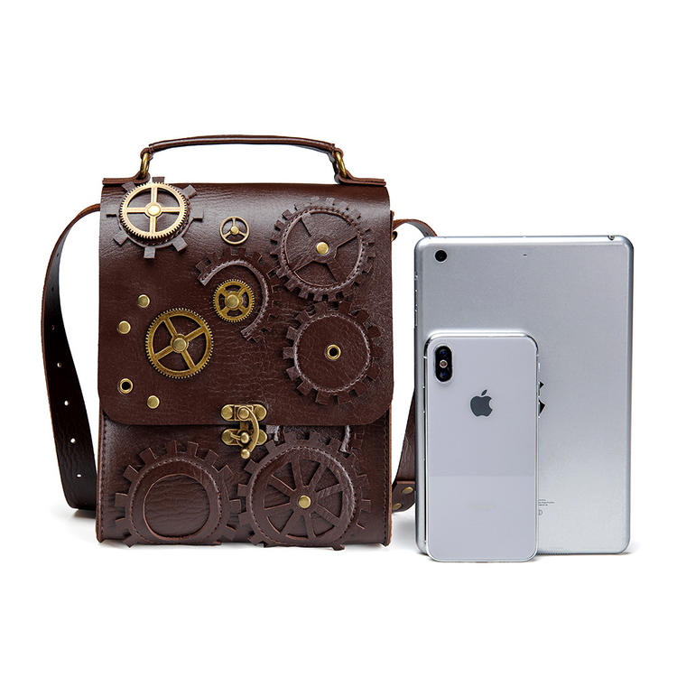 Steampunk Antique Leather Flap Bag