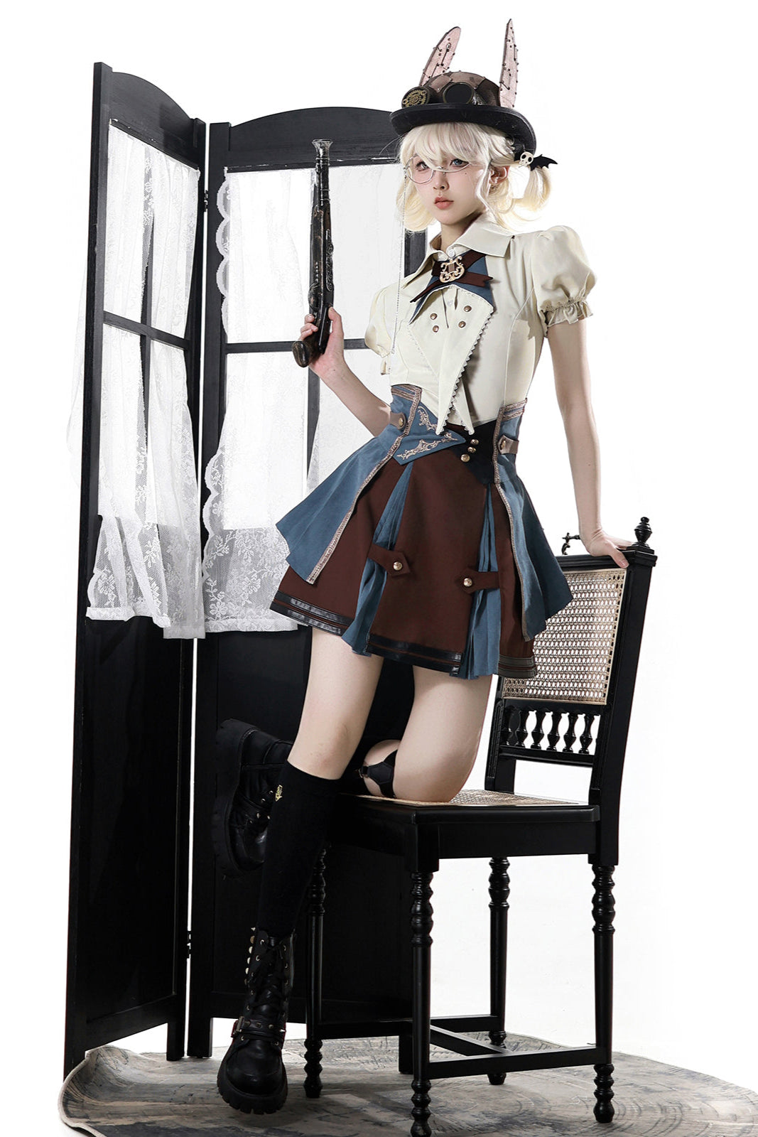[reservations] British-style Collegiate Shirt + Skirt + Belt