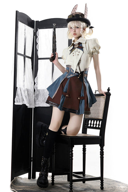 [reservations] British-style Collegiate Shirt + Skirt + Belt