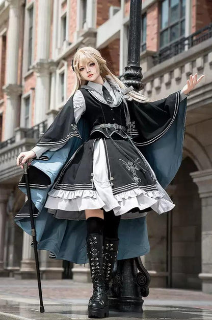 [reserved Product] Dark Knight Contract Blue Army Cloak Dress Suit