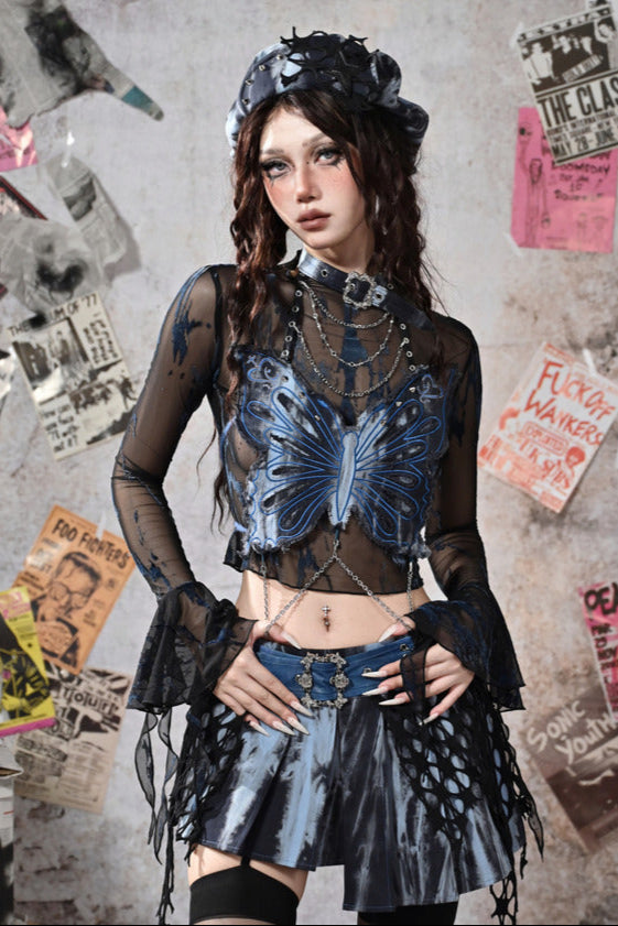 [pre-order] Virtual Sheer Top + Chain Butterfly Tube Top