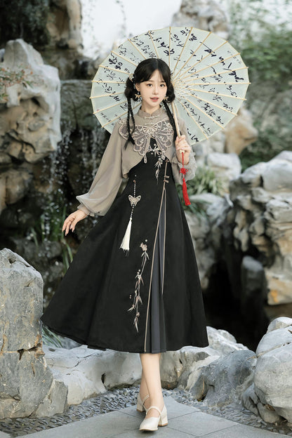 Butterfly Ember Hanfu Dress Set
